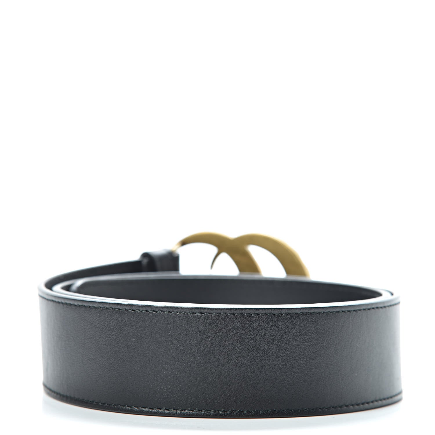 Gucci Moon Calfskin Pearl Double G 40mm Belt 80 32 Black Cream 3 of 6