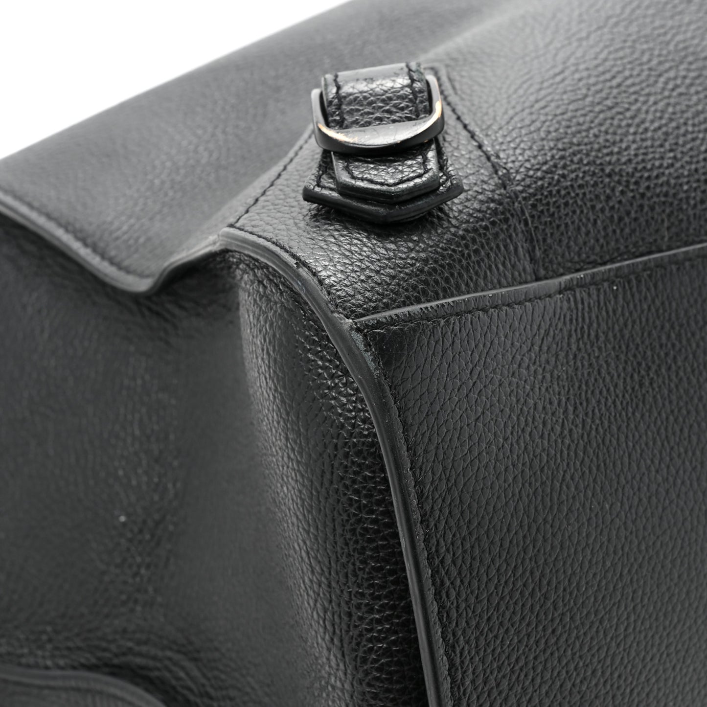 Grained Calfskin Neo Classic Black Hardware Large Top Handle Bag Black