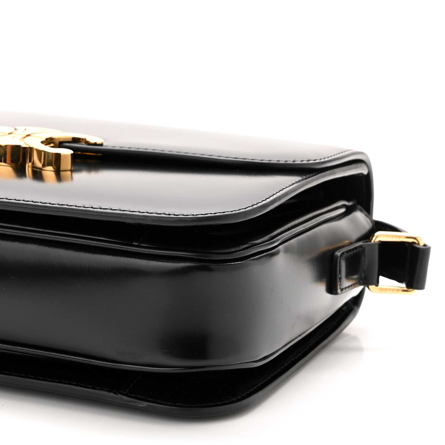 Celine Shiny Calfskin Medium Triomphe Black 9 of 11