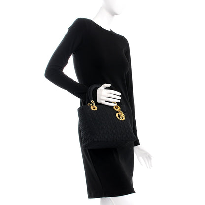 Christian Dior Nylon Cannage Medium Lady Dior Black 2 of 16