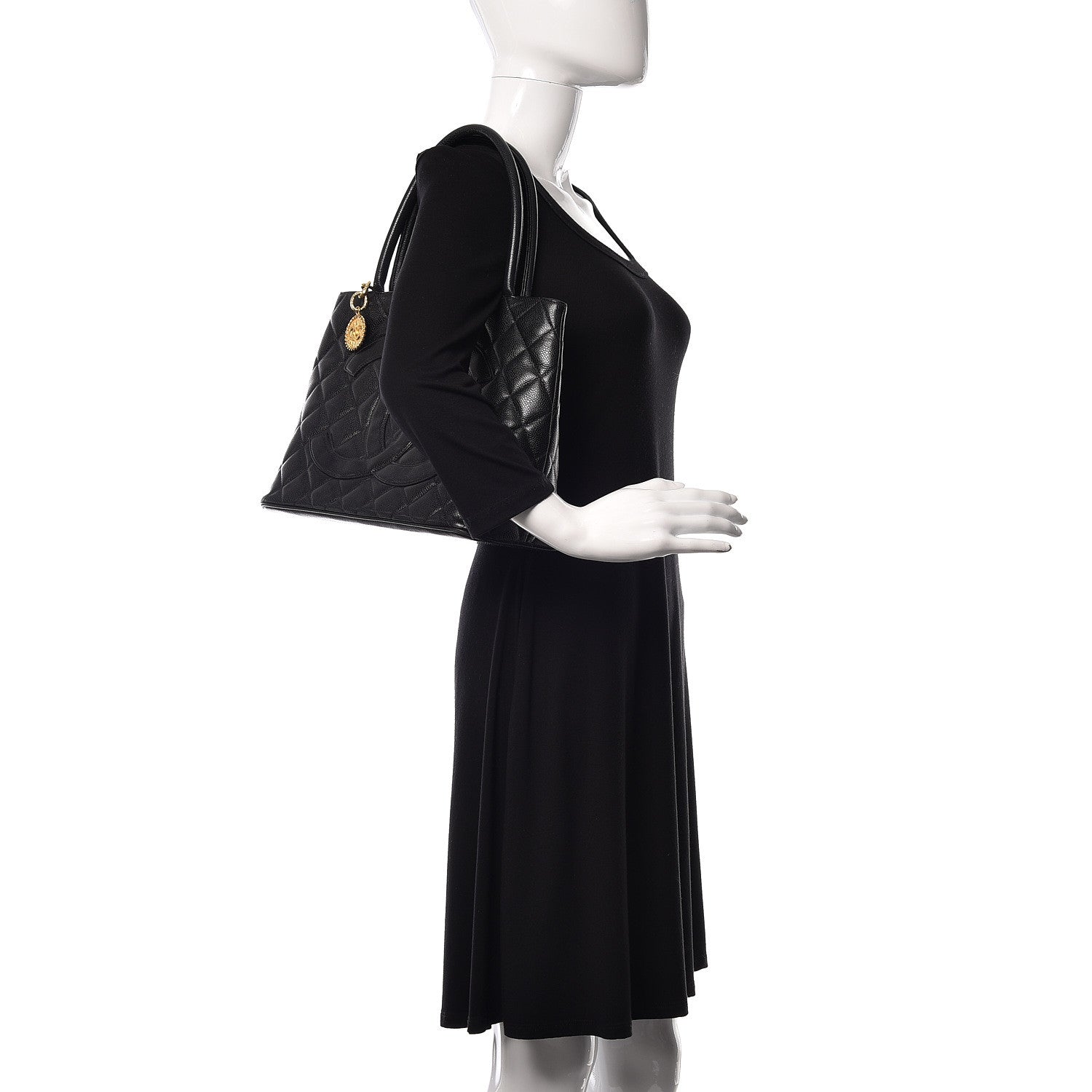Chanel Caviar Quilted Medallion Tote Black 2 of 12