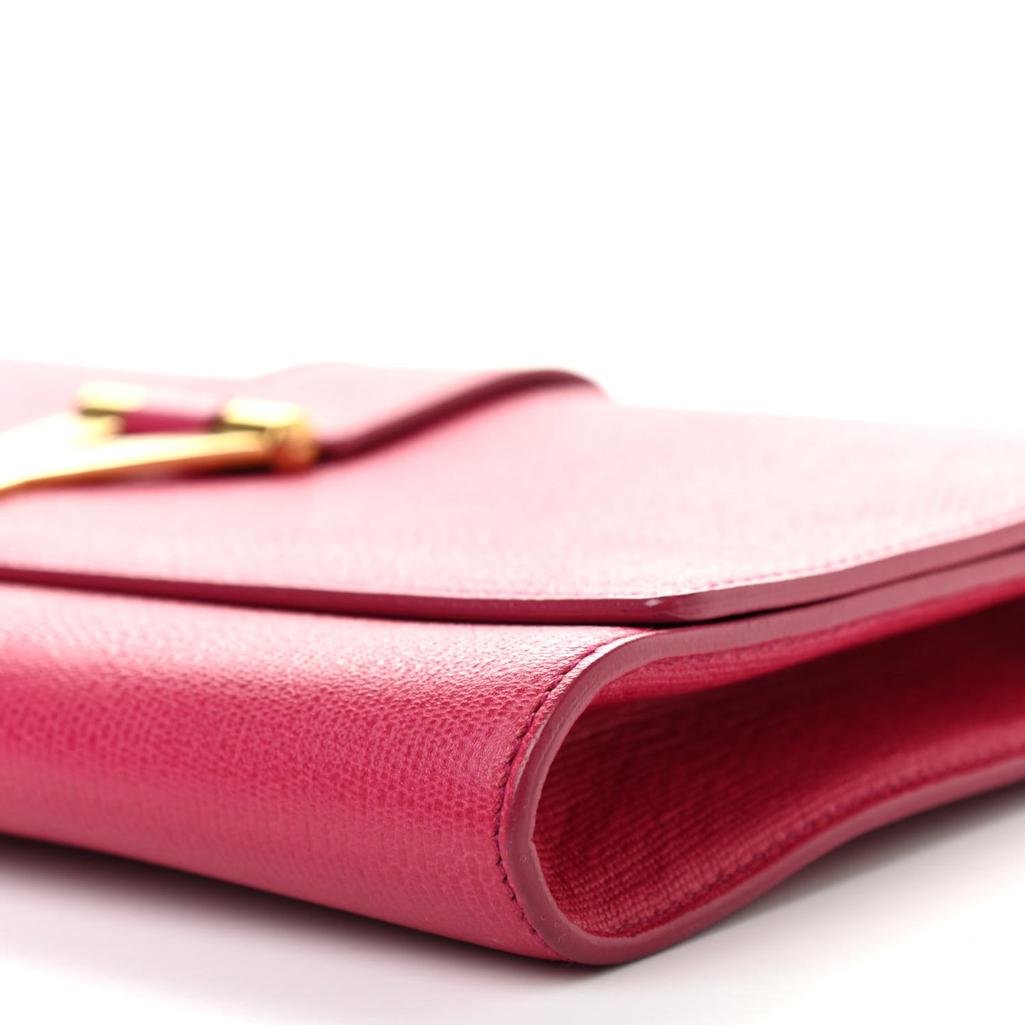 Calfskin Classic Y Ligne Clutch Fuchsia