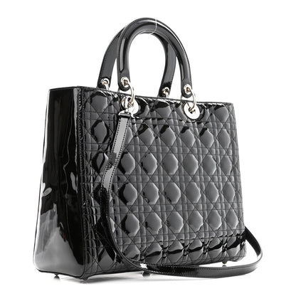 Christian Dior Patent Cannage Large Lady Dior Black 3 of 10