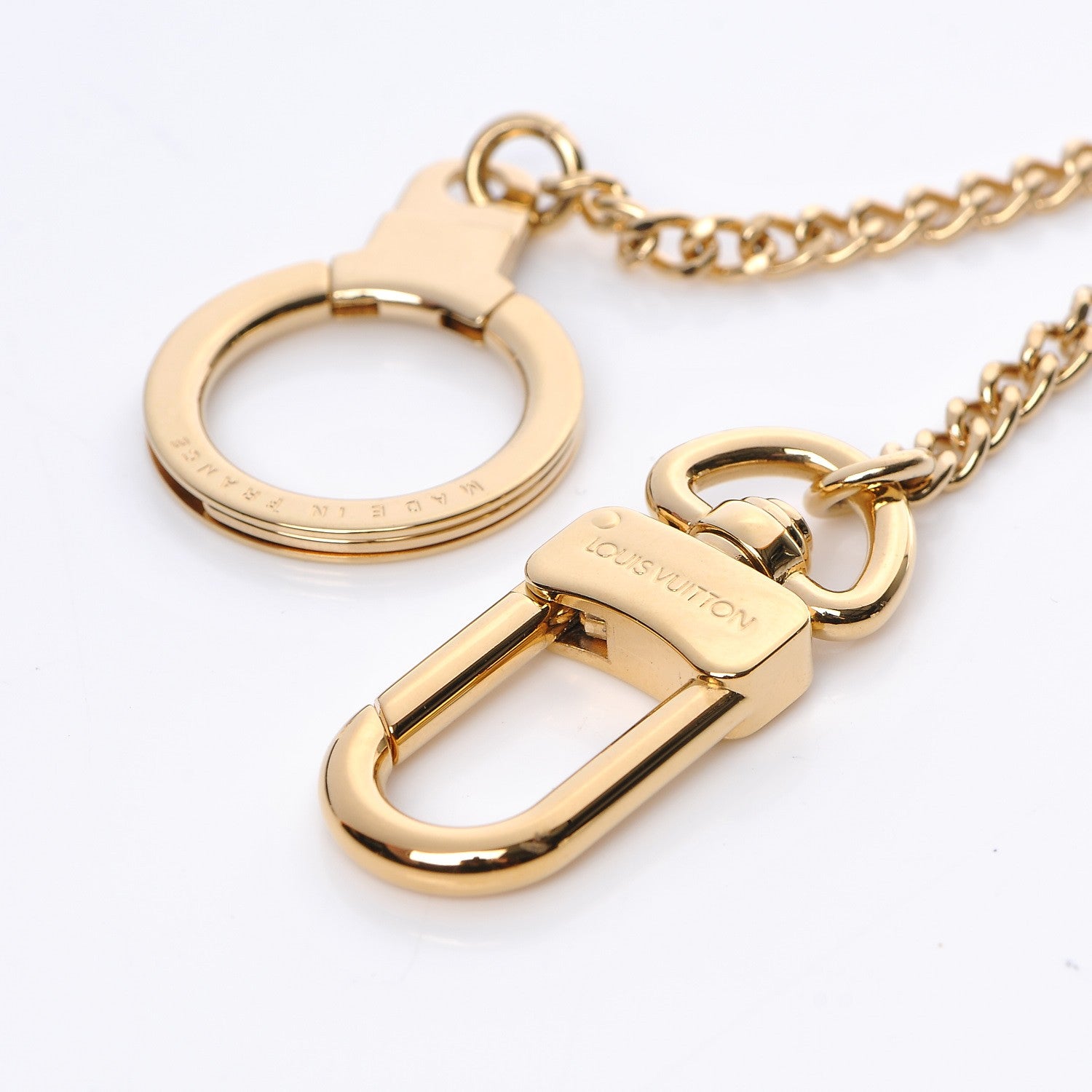 Louis Vuitton Metal Pochette Extender Key Ring Chain Gold 3 of 4
