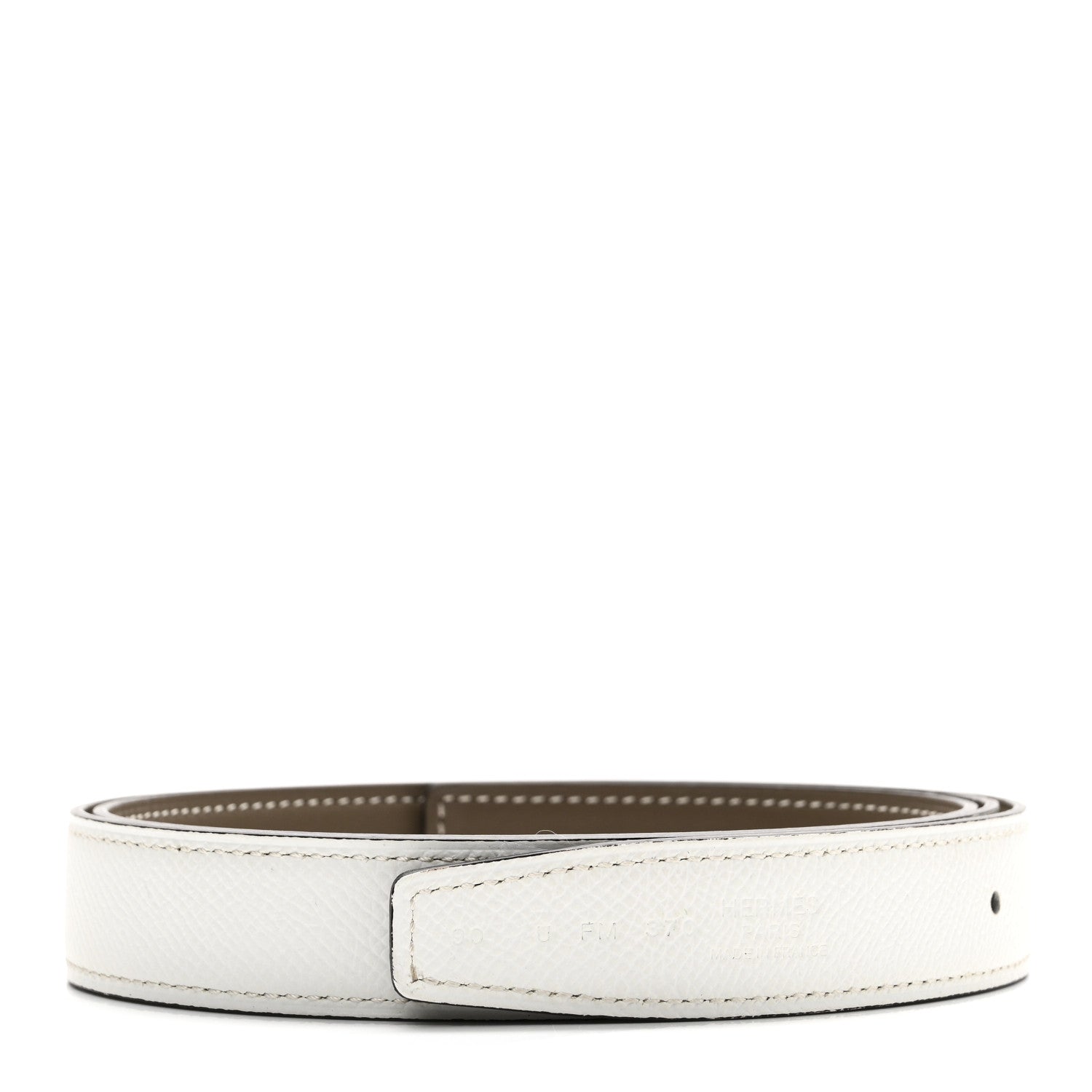 Hermes Swift Epsom 32mm Belt Strap 90 36 Etoupe White 2 of 10