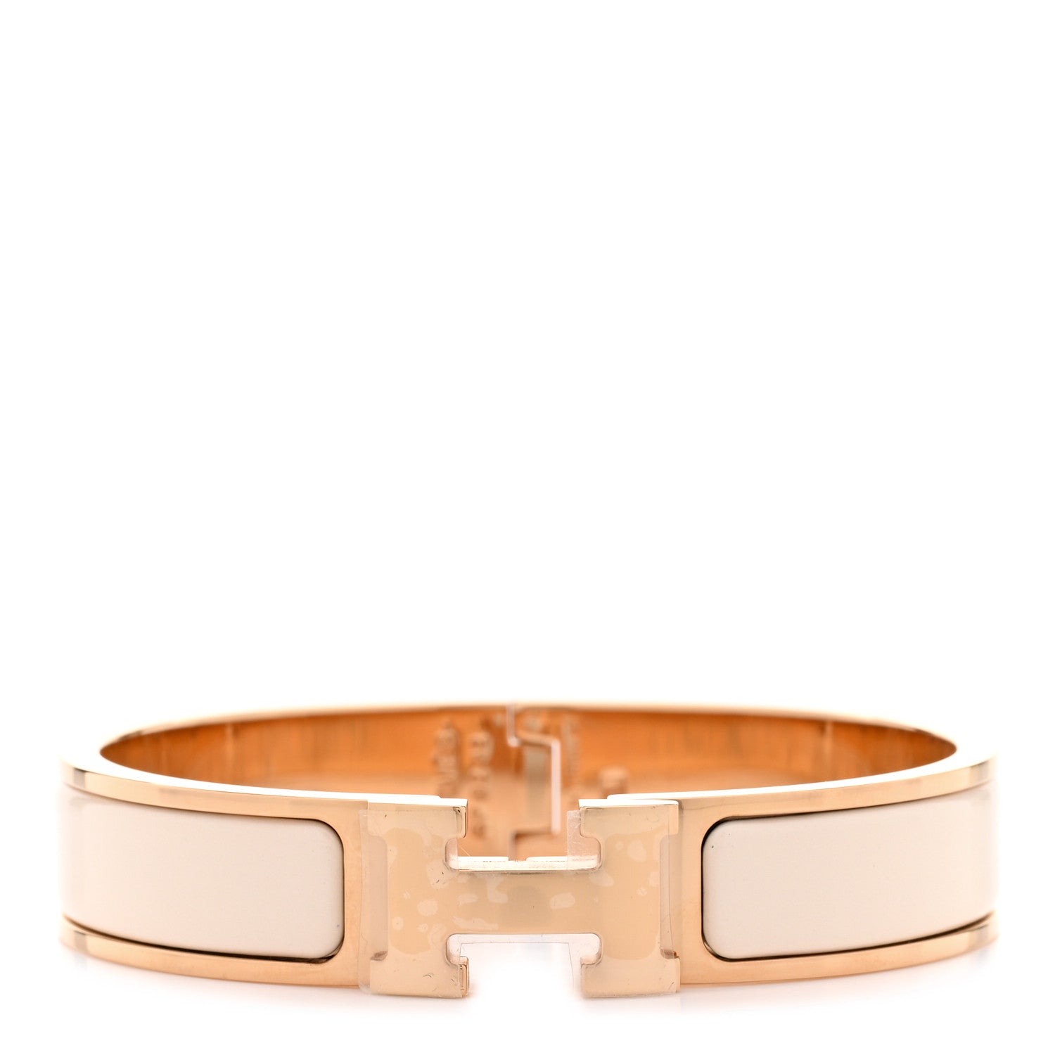 Hermes Enamel Narrow Clic Clac H Bracelet PM Creme 1 of 6