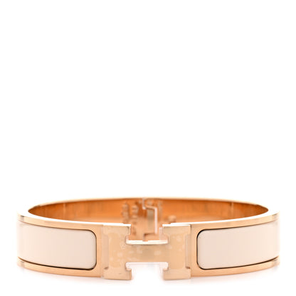Hermes Enamel Narrow Clic Clac H Bracelet PM Creme 1 of 6