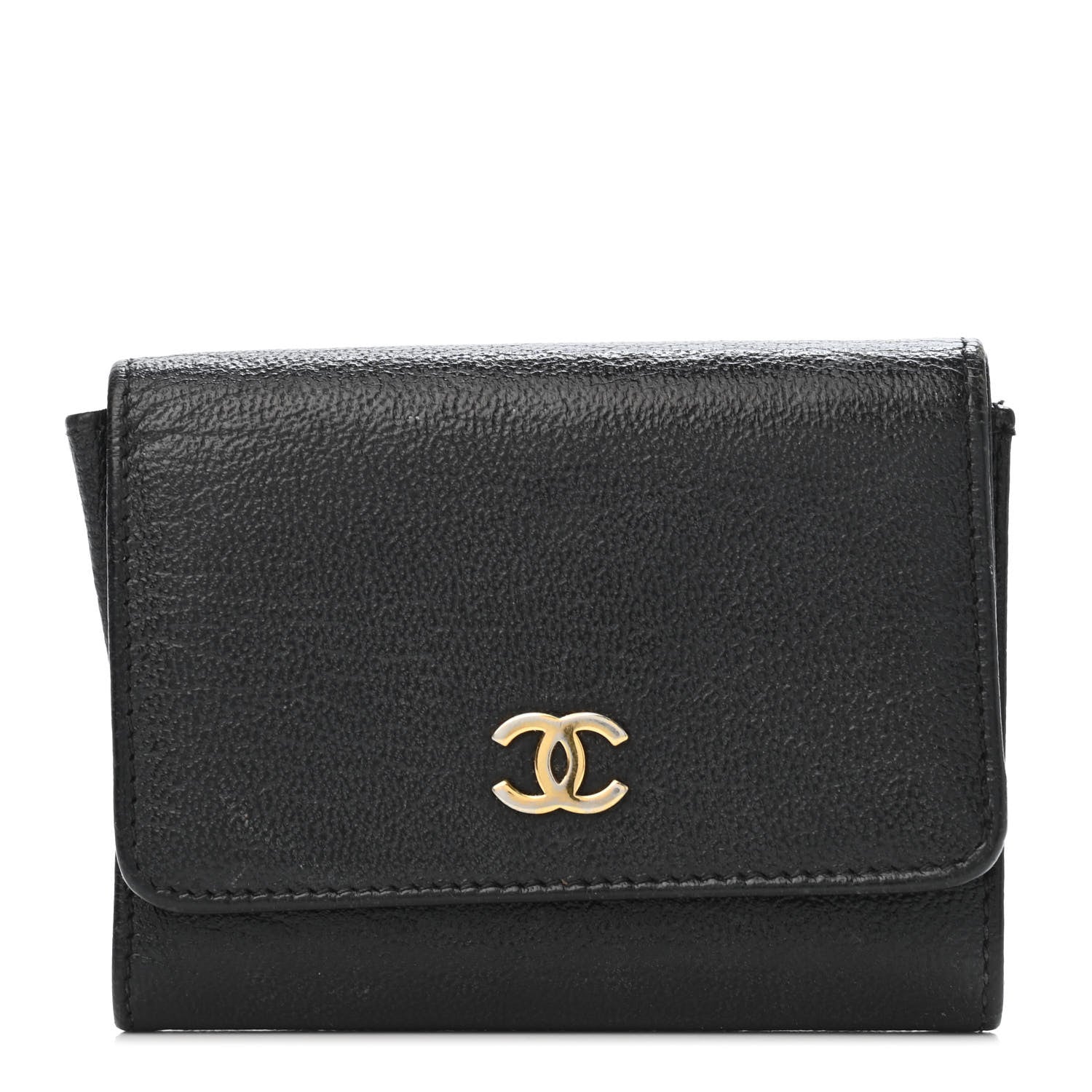 Chanel Goatskin Compact CC Flap Wallet Black 1 of 4