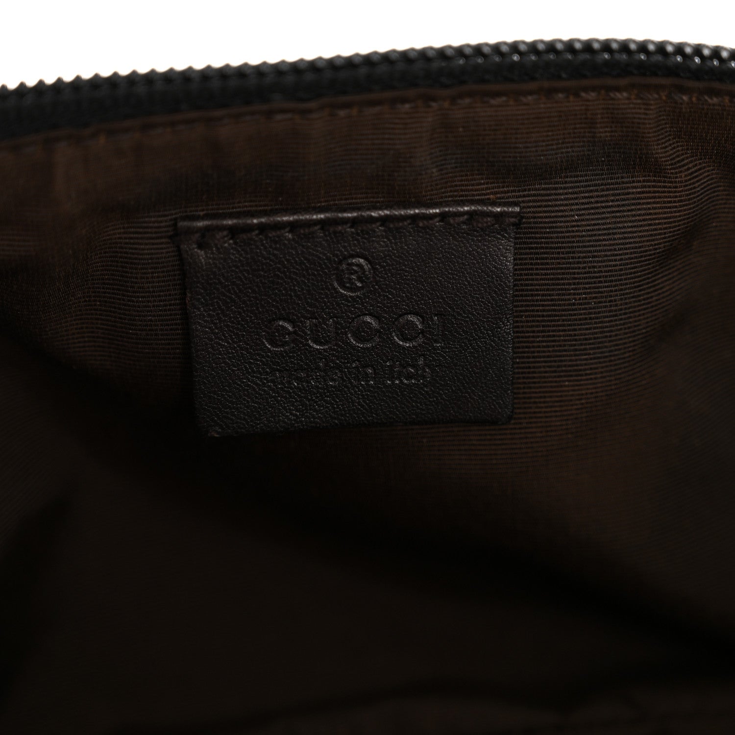Gucci Denim Monogram Boat Pochette Dark Brown 6 of 13