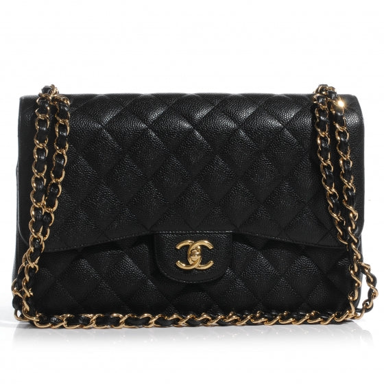 Chanel Caviar Quilted Jumbo Double Flap Black 1 of 8