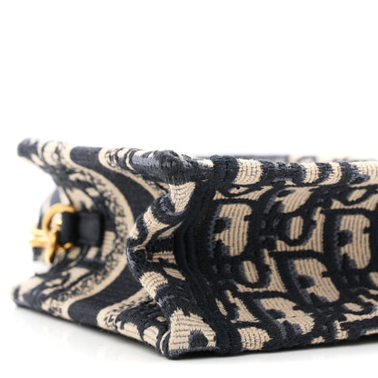 Christian Dior Oblique Mini Book Tote With Strap Blue Multicolor 9 of 11