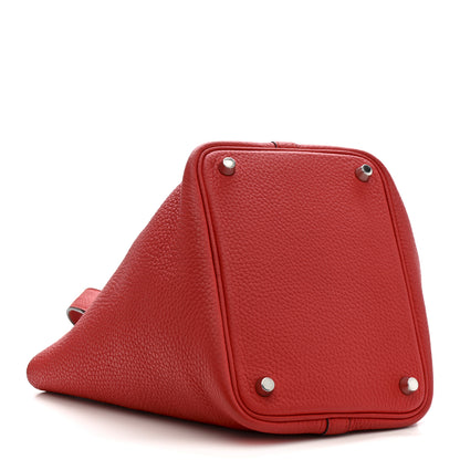 Hermes Taurillon Clemence Picotin Lock 18 PM Rouge Pivoine 4 of 10
