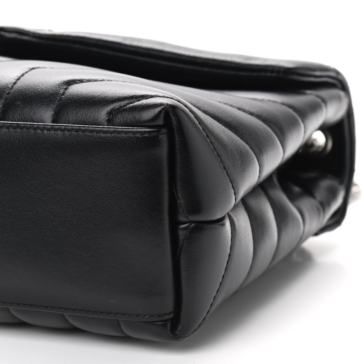 Saint Laurent Calfskin Y Quilted Monogram Small Loulou Chain Satchel Black 6 of 10