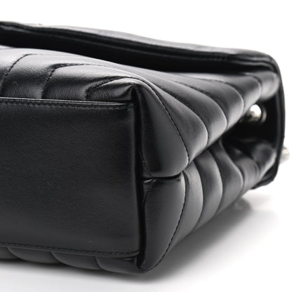 Saint Laurent Calfskin Y Quilted Monogram Small Loulou Chain Satchel Black 6 of 10