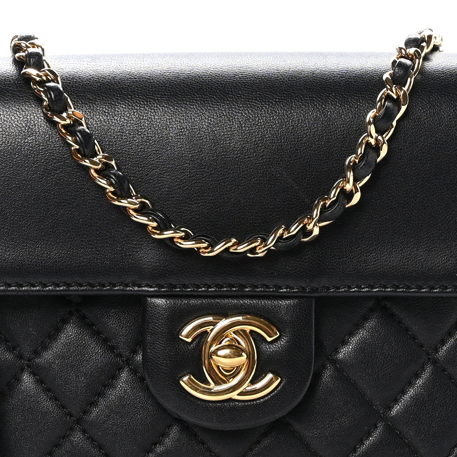 Chanel Lambskin Quilted CC Unchained Crossbody Black 9 of 13
