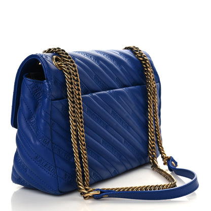 Balenciaga Calfskin Logo Matelasse M BB Round Shoulder Bag Royal Bleu 3 of 10