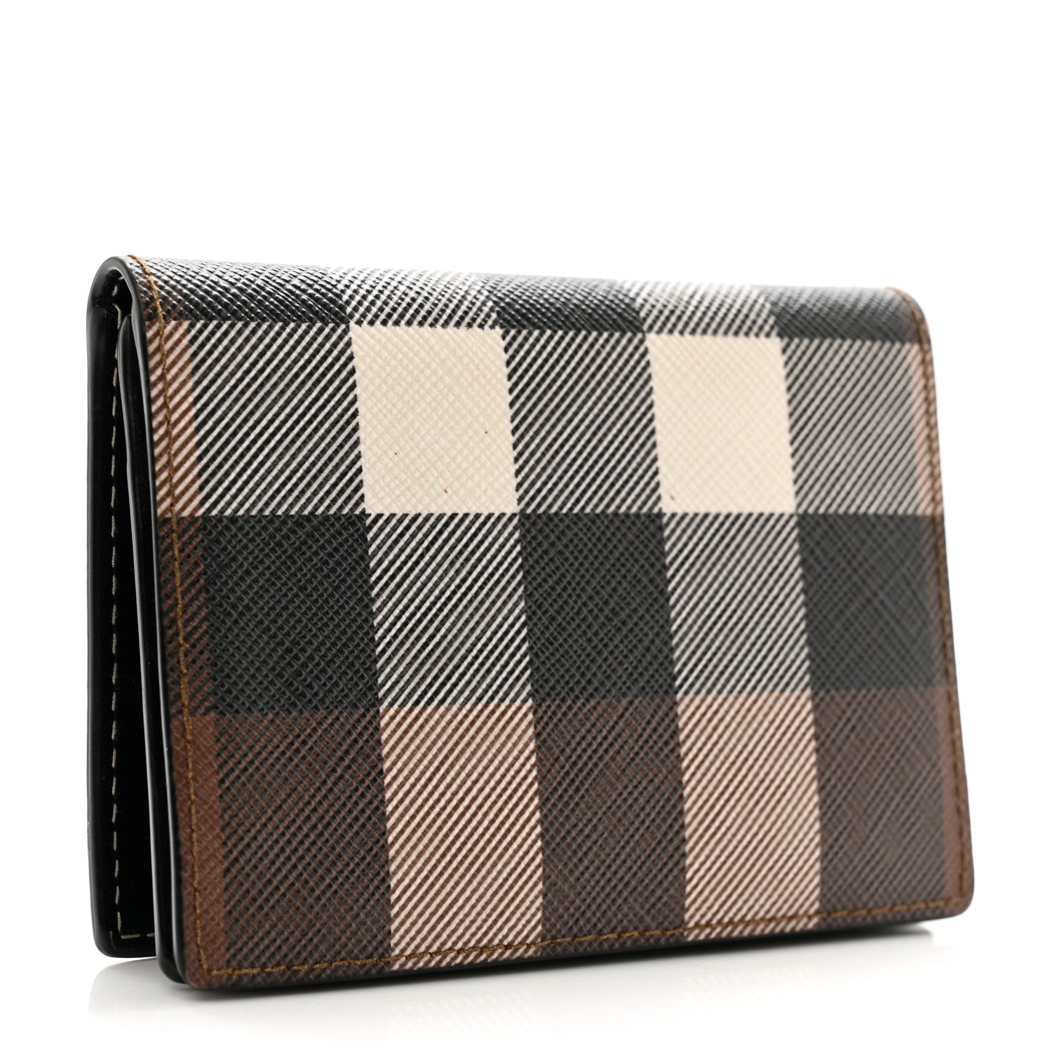 Burberry E-Canvas Giant Check Flint Card Case Dark Birch Brown 3 of 8