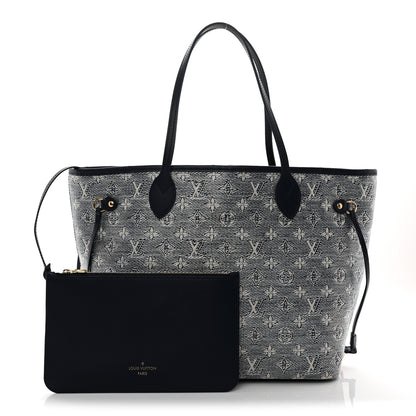 Louis Vuitton Monoglam Neverfull MM Blue 3 of 10
