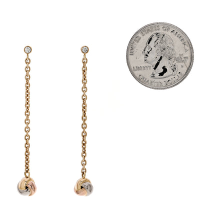 Cartier 18K Pink Yellow White Gold Baby Trinity Drop Earrings 2 of 5