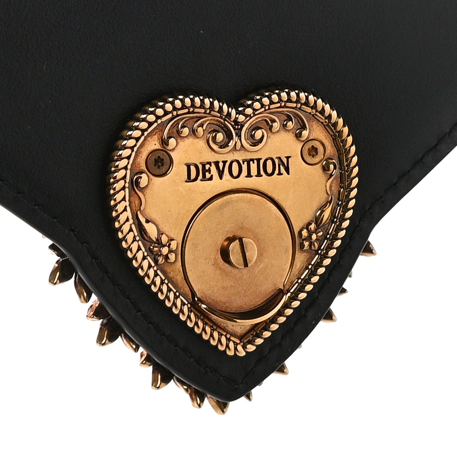 Dolce & Gabbana Smooth Calfskin Small Devotion Envelope Top Handle Bag Black 7 of 10
