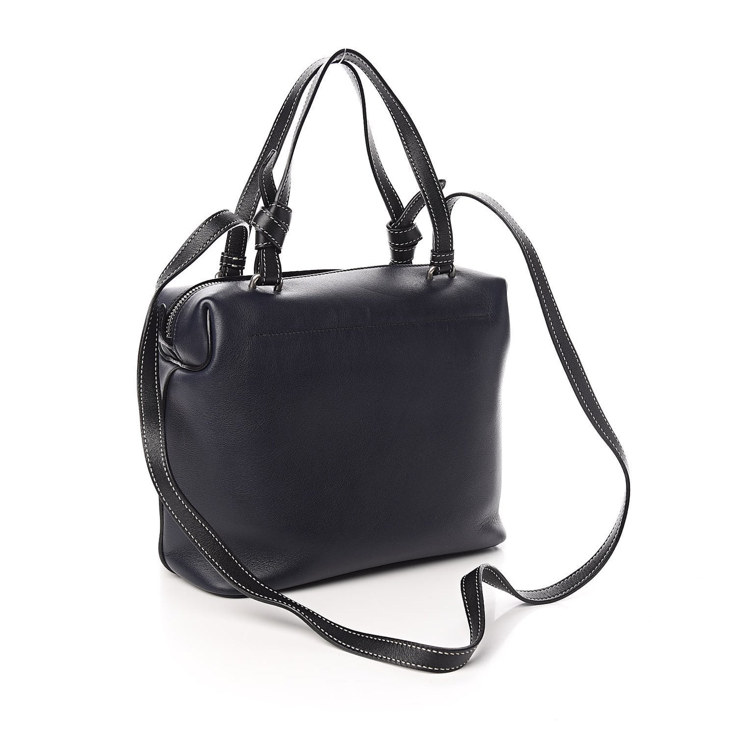 Lambskin Small Soft Cube Satchel Navy