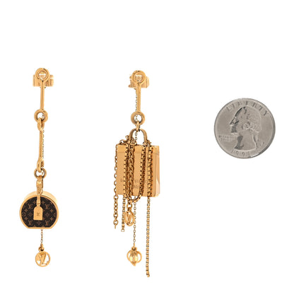 Louis Vuitton Monogram Mini Mismatched Earrings Gold 2 of 6