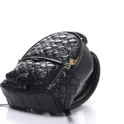 Louis Vuitton Lambskin Flower Matelasse Palm Springs Backpack PM Black 8 of 10