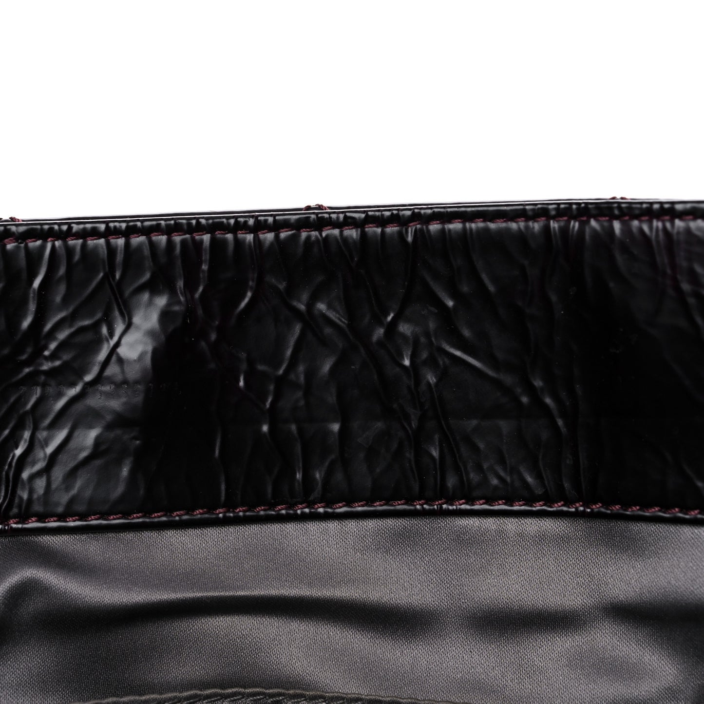 Patent Quilted Accordion Tote Burgundy