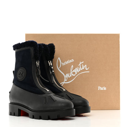 Christian Louboutin Kid Calfskin Shearling Glory Flat Boot 38.5 Version Black 9 of 9