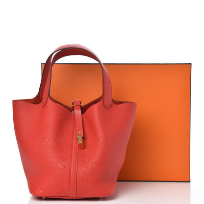 Hermes Taurillon Clemence Picotin Lock 22 MM Rouge De Coeur 10 of 10