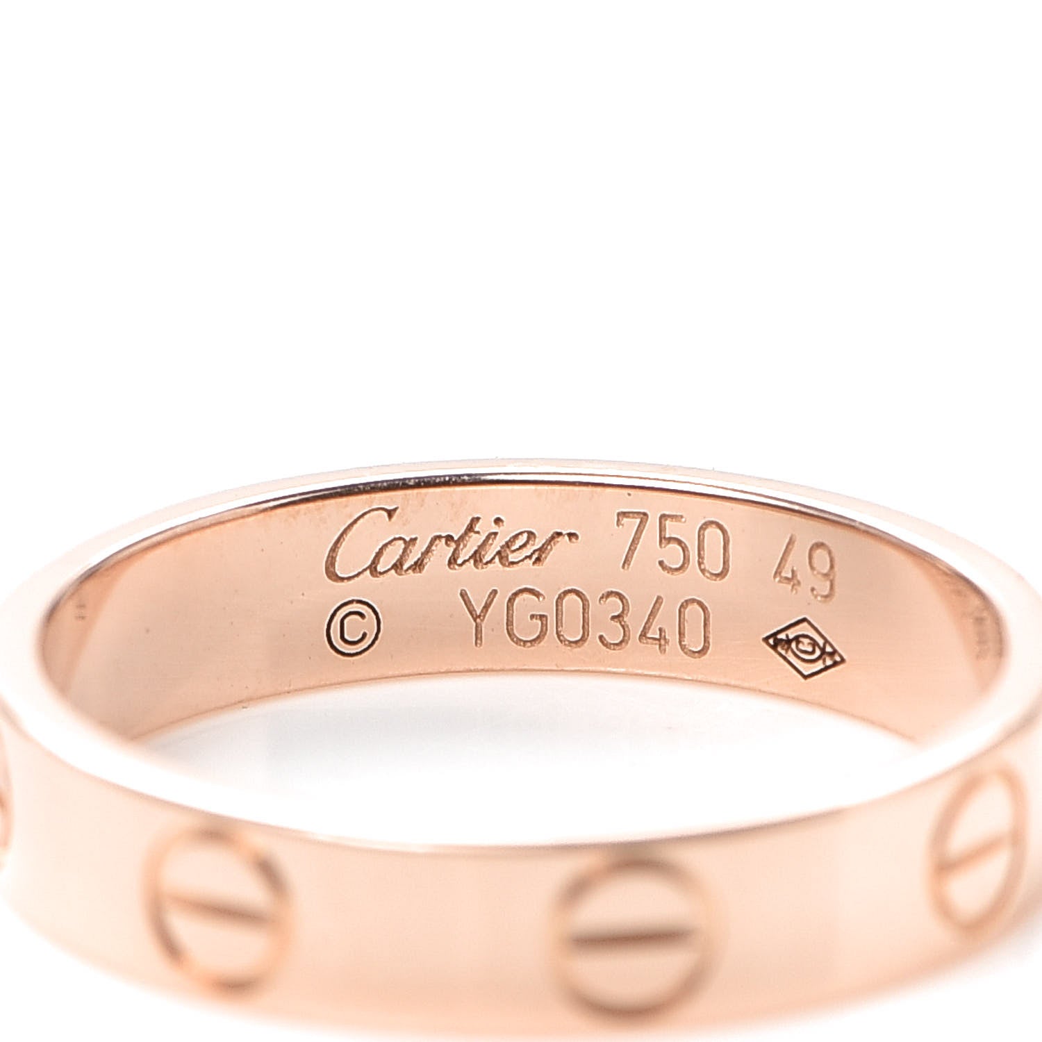 Cartier 18K Pink Gold 3.5mm LOVE Wedding Band Ring 49 4.75 4 of 6