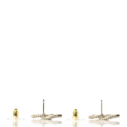 Chanel Crystal Timeless CC Earrings Light Gold 3 of 5
