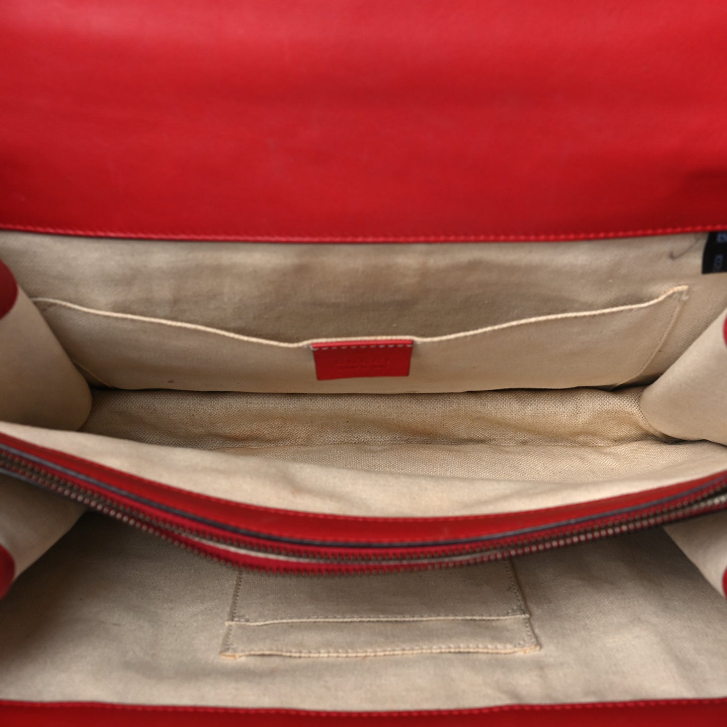 Moon Calfskin Web Large Dionysus Bamboo Top Handle Bag Hibiscus Red