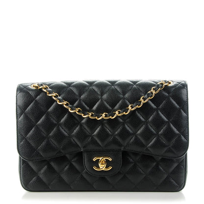 Chanel Caviar Quilted Jumbo Double Flap Black 1 of 8
