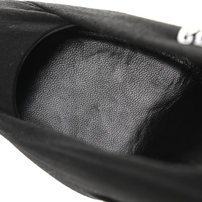 Balenciaga Jersey Crepe Political Campaign Logo Knife 115 Pointed Pumps 39.5 Black White Rouge 10 of 10