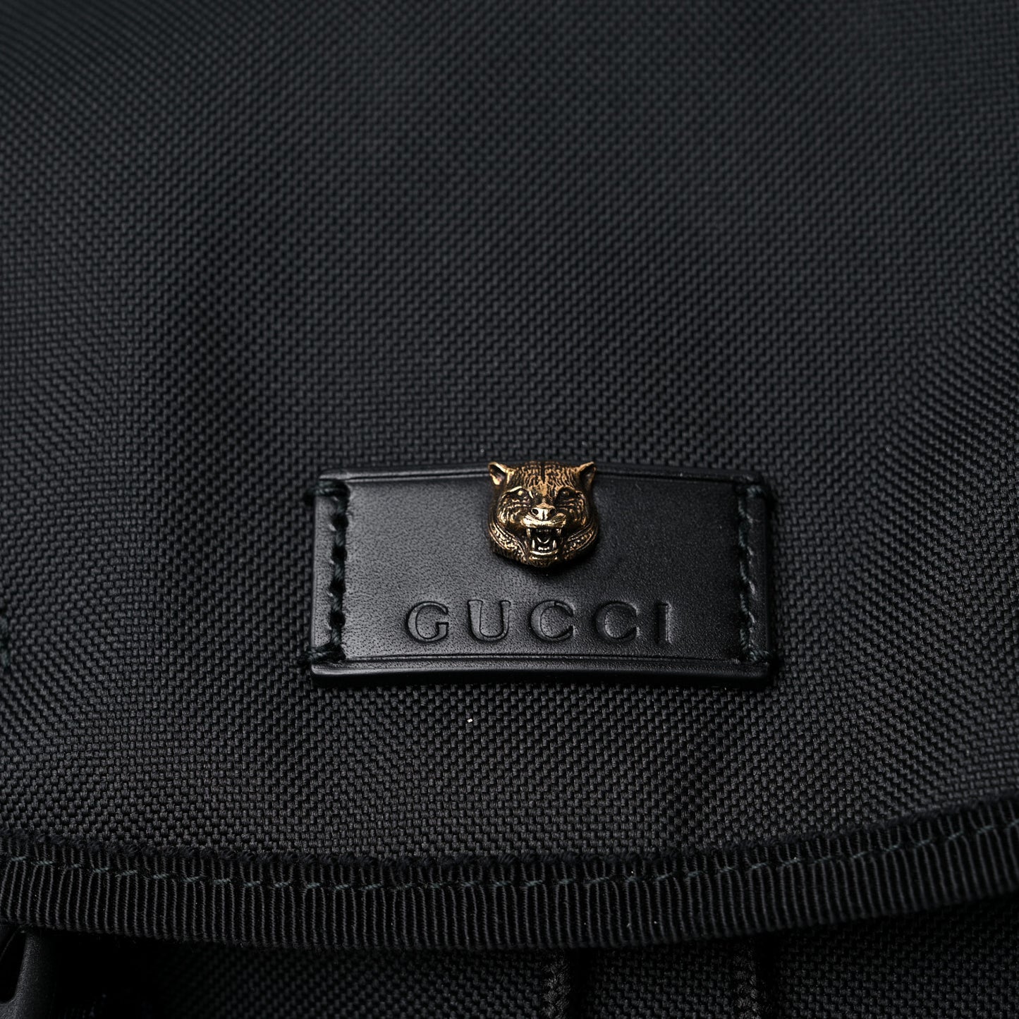 Techno Canvas Web Double Buckle Backpack Black