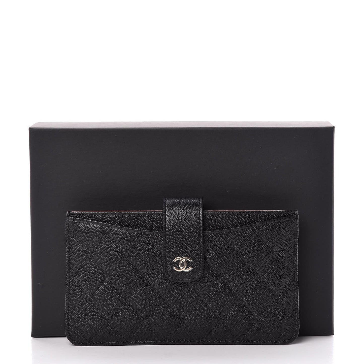 Caviar Quilted Classic Strap Pouch Black