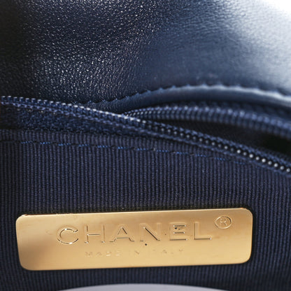Chanel Lambskin Quilted Medium Chanel 19 Flap Navy Blue 6 of 9