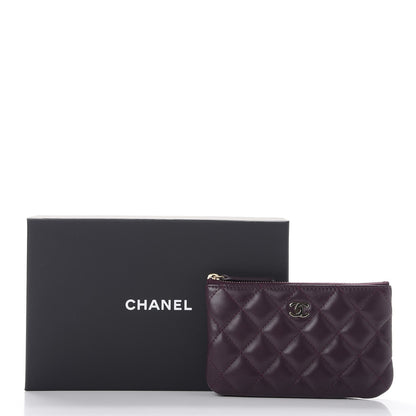 Chanel Lambskin Quilted Small Cosmetic Case Dark Purple 8 of 8