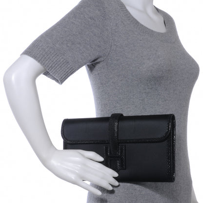 Hermes Satin Lizard Jige Elan 29 Black 2 of 7
