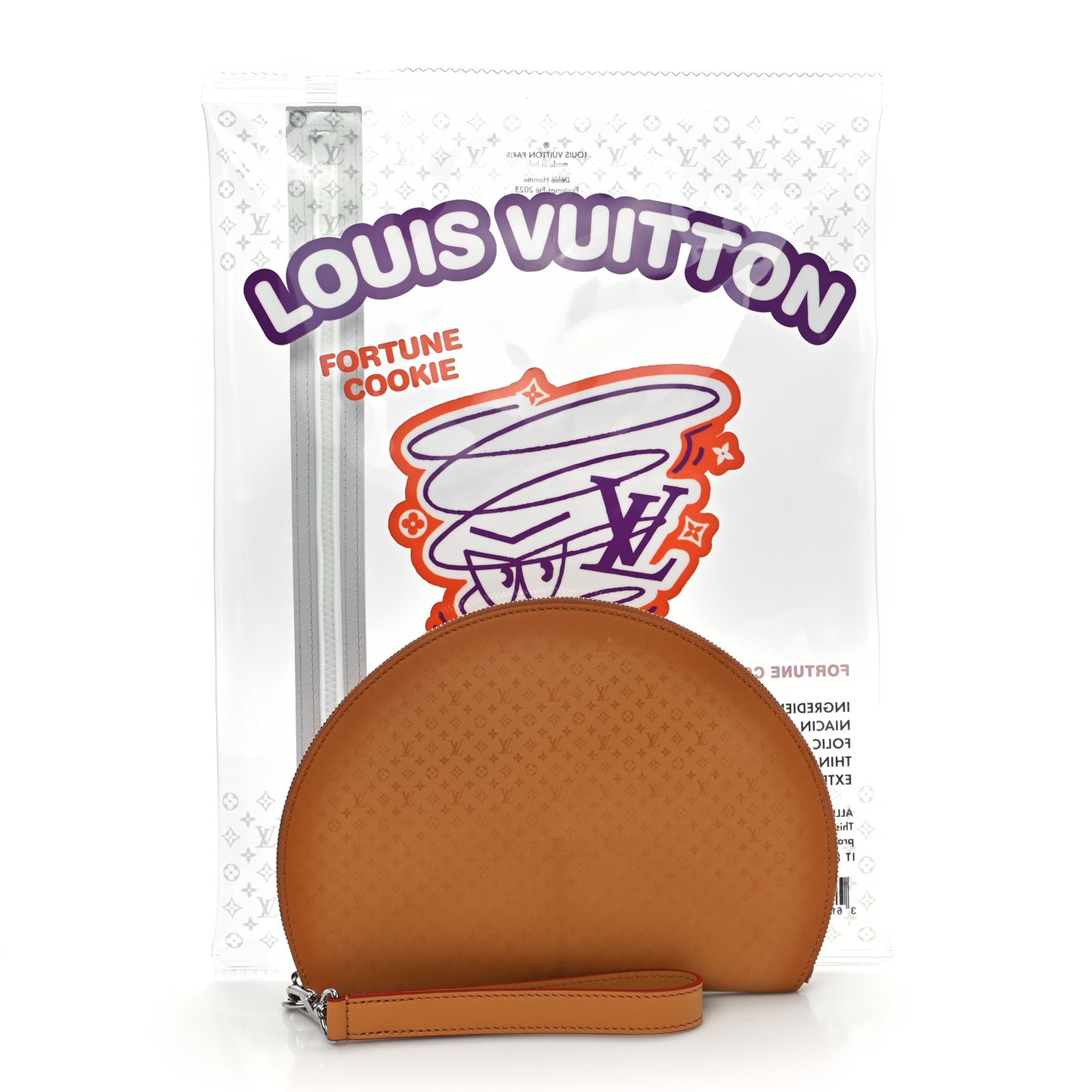 Calfskin Monogram Fortune Cookie Pouch Purple