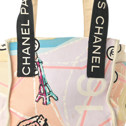 Chanel Canvas Printed Eiffel Tower Shoulder Bag 8 of 18