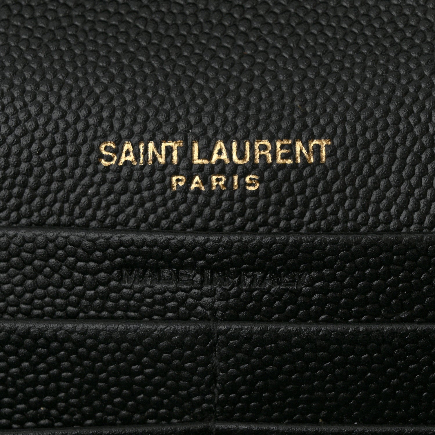 Saint Laurent Grain De Poudre Mixed Matelasse Triquilt Monogram Chain Wallet Black 6 of 11