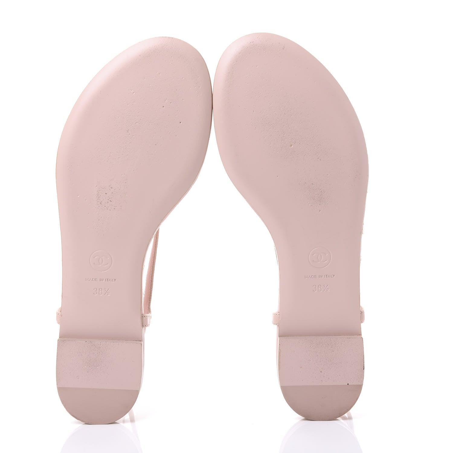 Chanel Lambskin Crystal Baguette CC Thong Sandals 38.5 Pink 5 of 8