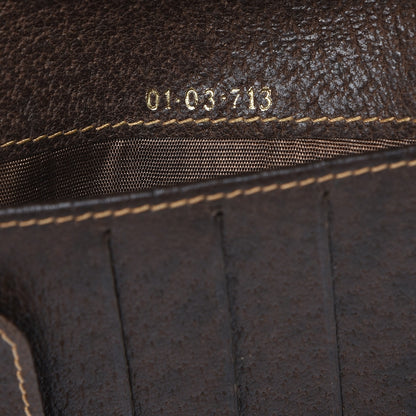 Gucci Coated Canvas Monogram Checkbook Wallet Brown 7 of 11