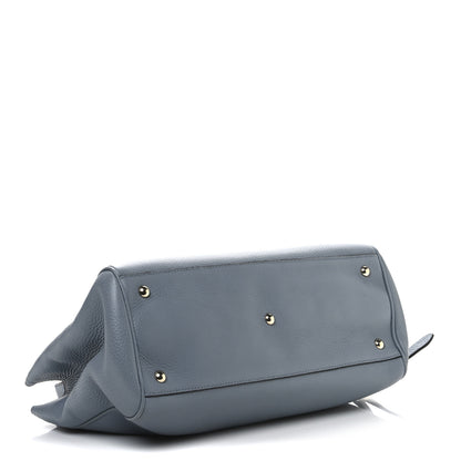 Gucci Pebbled Calfskin Medium Bamboo Shopper Tote Light Blue 4 of 13