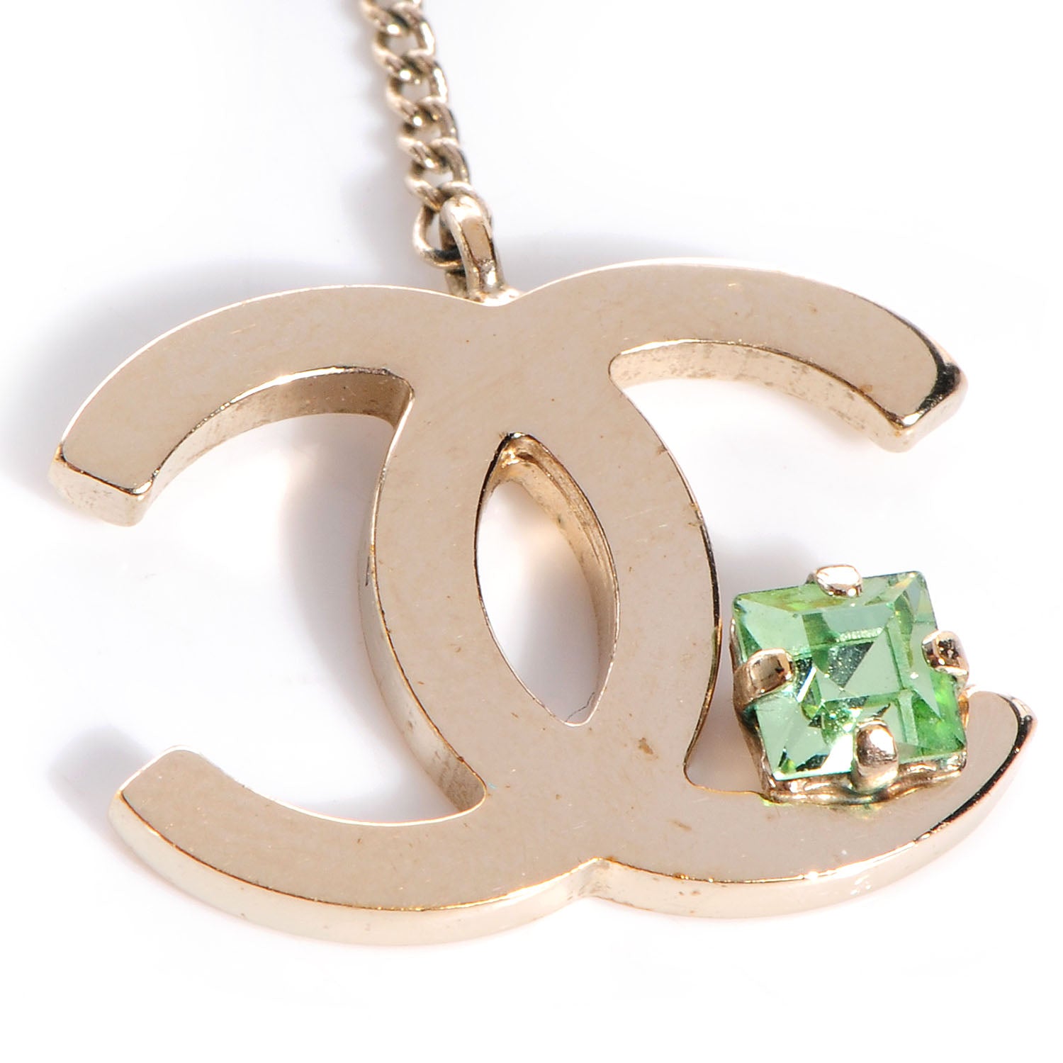 Chanel Crystal CC Drop Earrings Light Gold 5 of 6