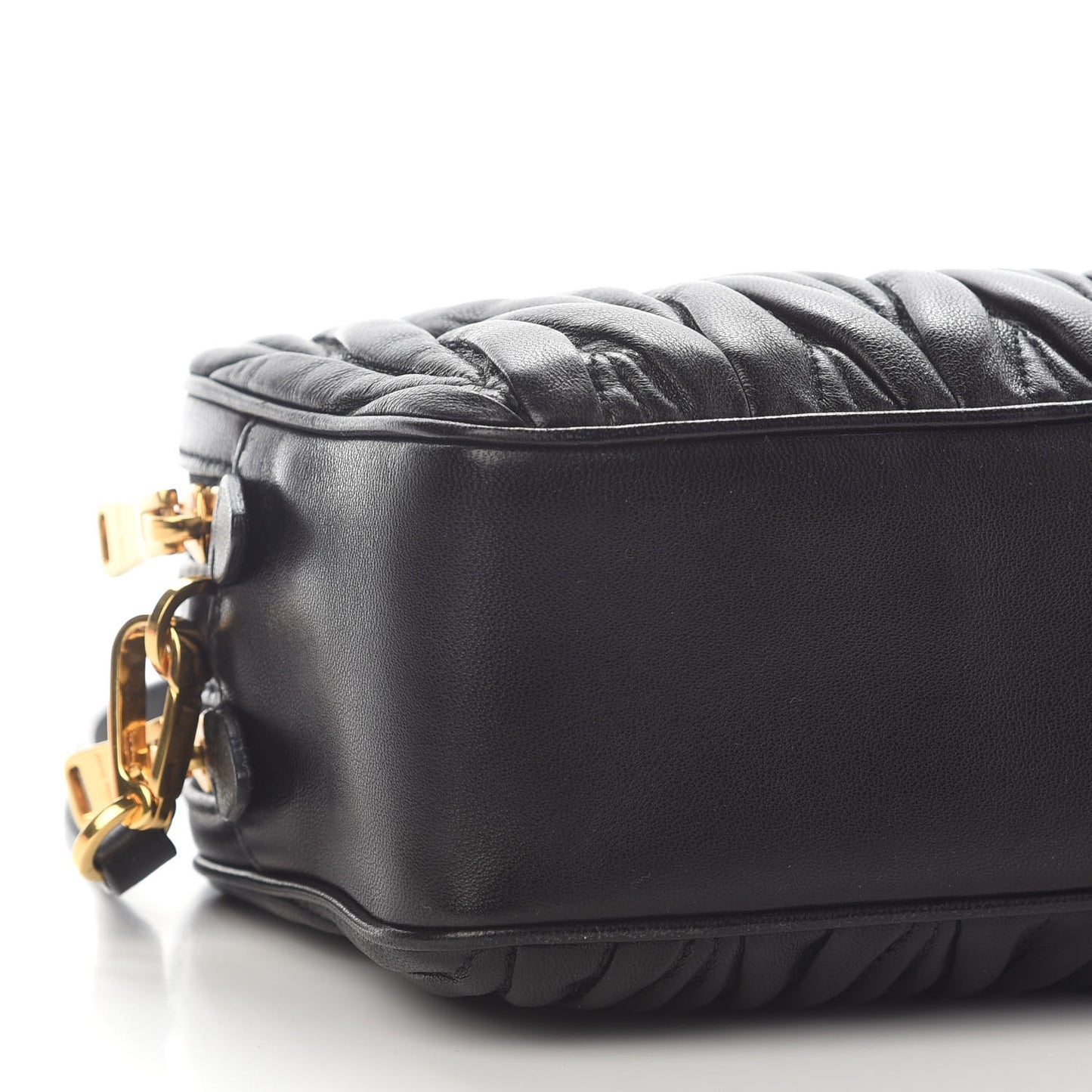Nappa Matelasse Double Zip Pochette Clutch Black
