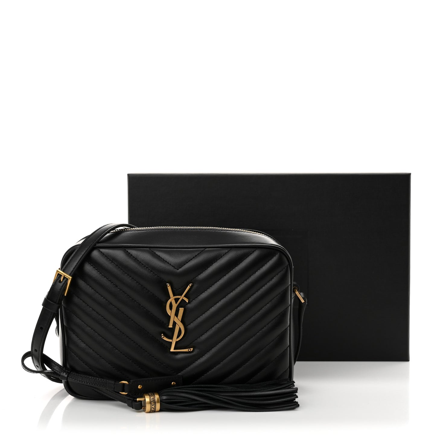 Calfskin Matelasse Monogram Lou Camera Bag Black