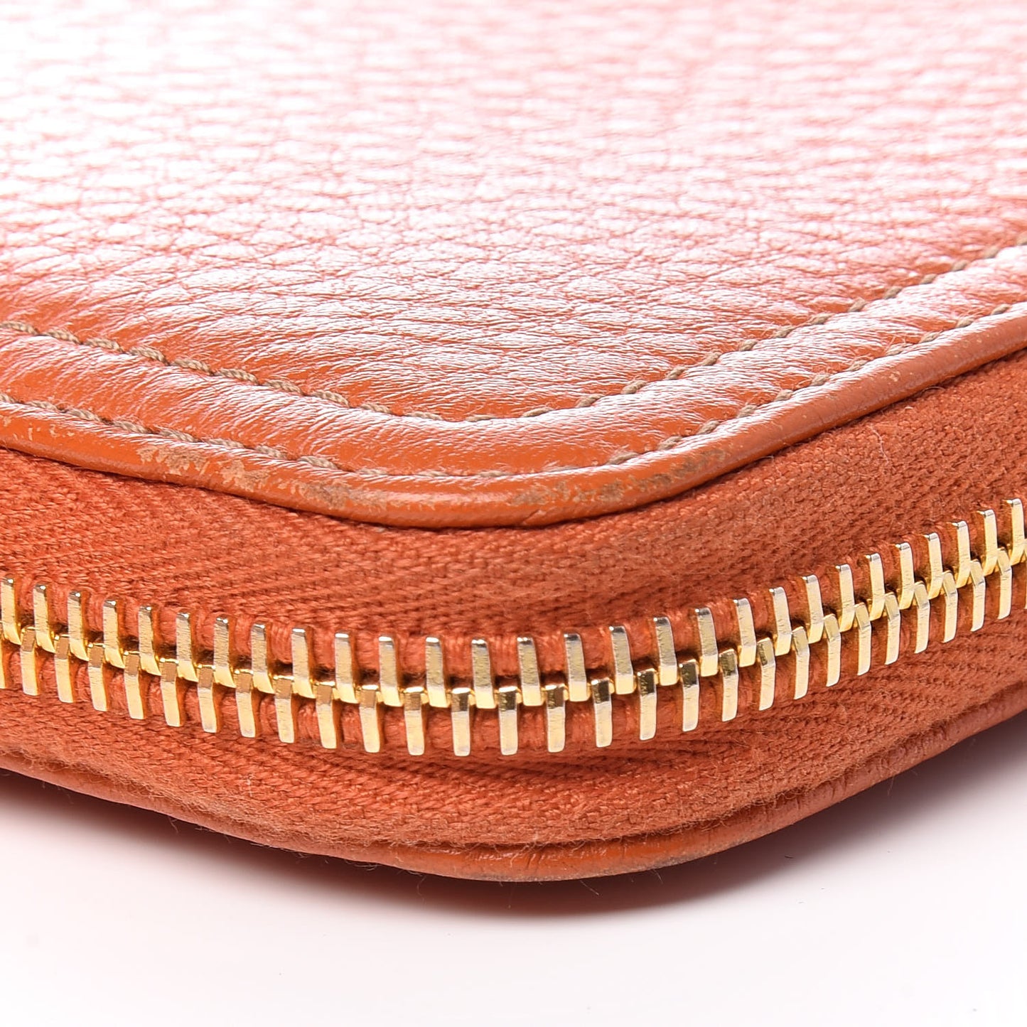 Vitello Daino Zip Around Wallet Papaya